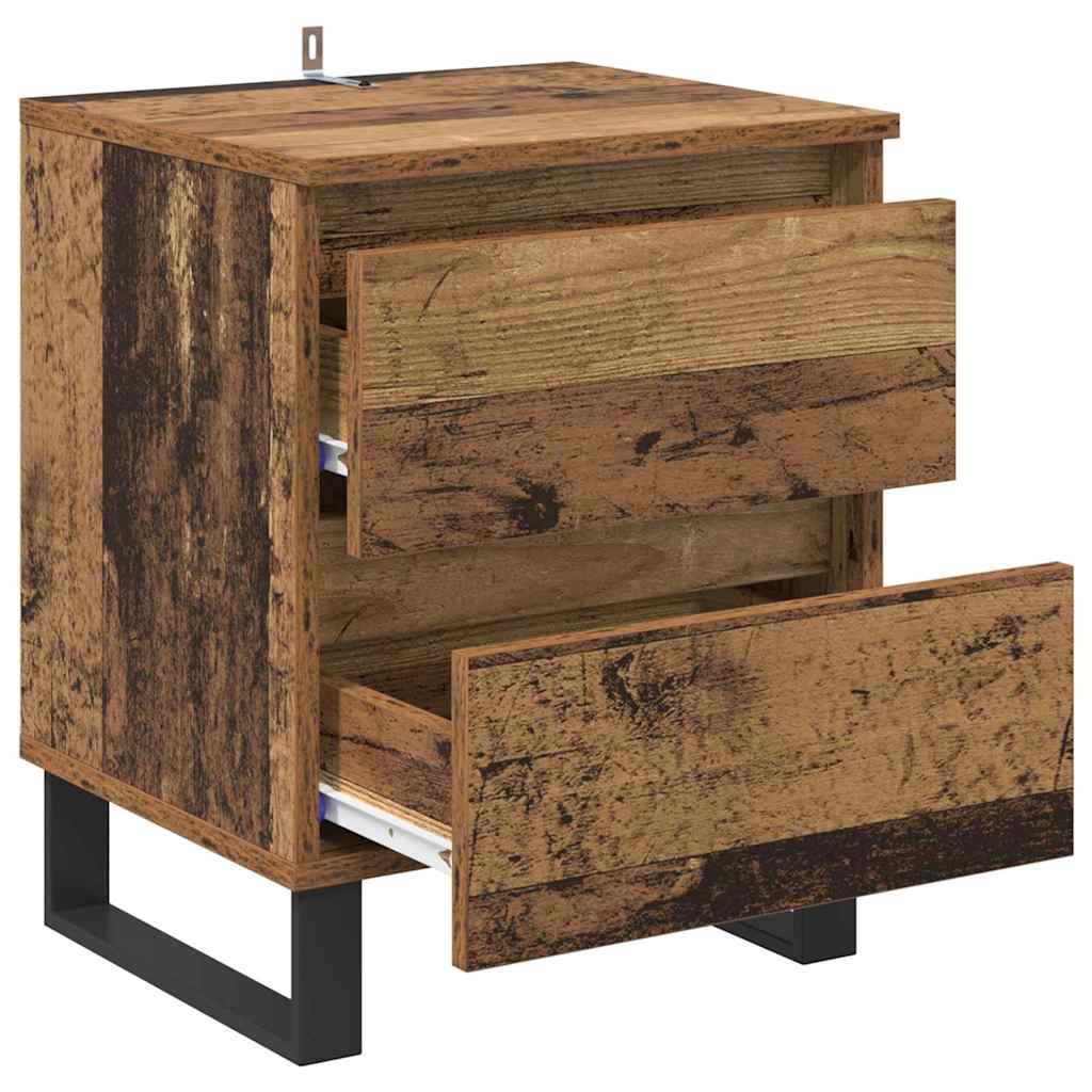 Bedside Cabinet 2 pcs Old wood 40 x 35 x 50 cm Engineered wood