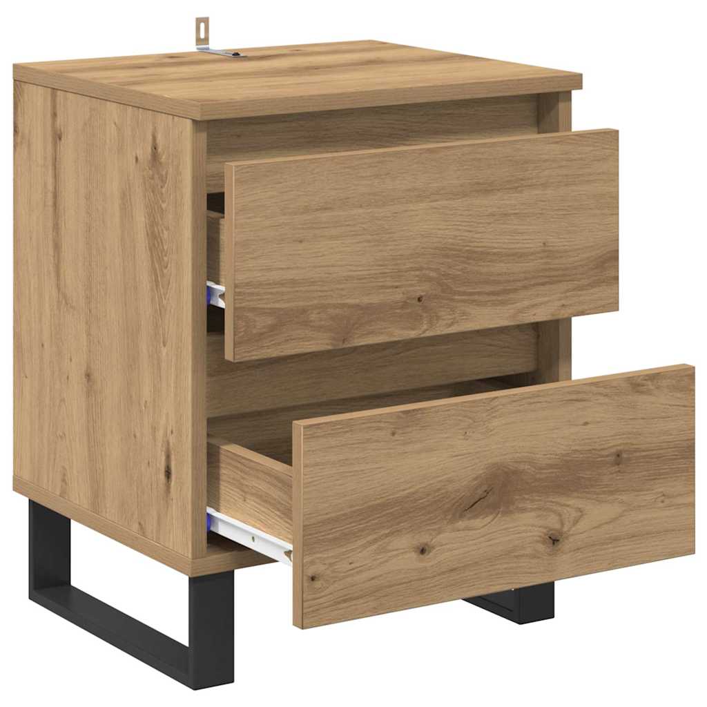 Bedside Cabinet with Drawer 2 pcs Artisan oak 40 x 35 x 50 cm