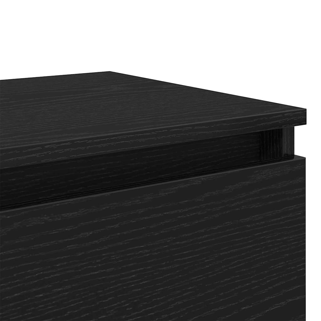 Bedside Cabinet Black oak 40 x 35 x 50 cm Engineered wood