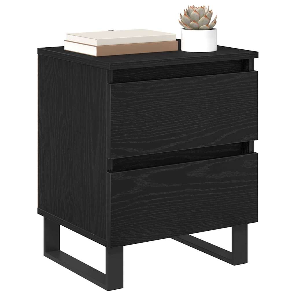 Bedside Cabinet Black oak 40 x 35 x 50 cm Engineered wood