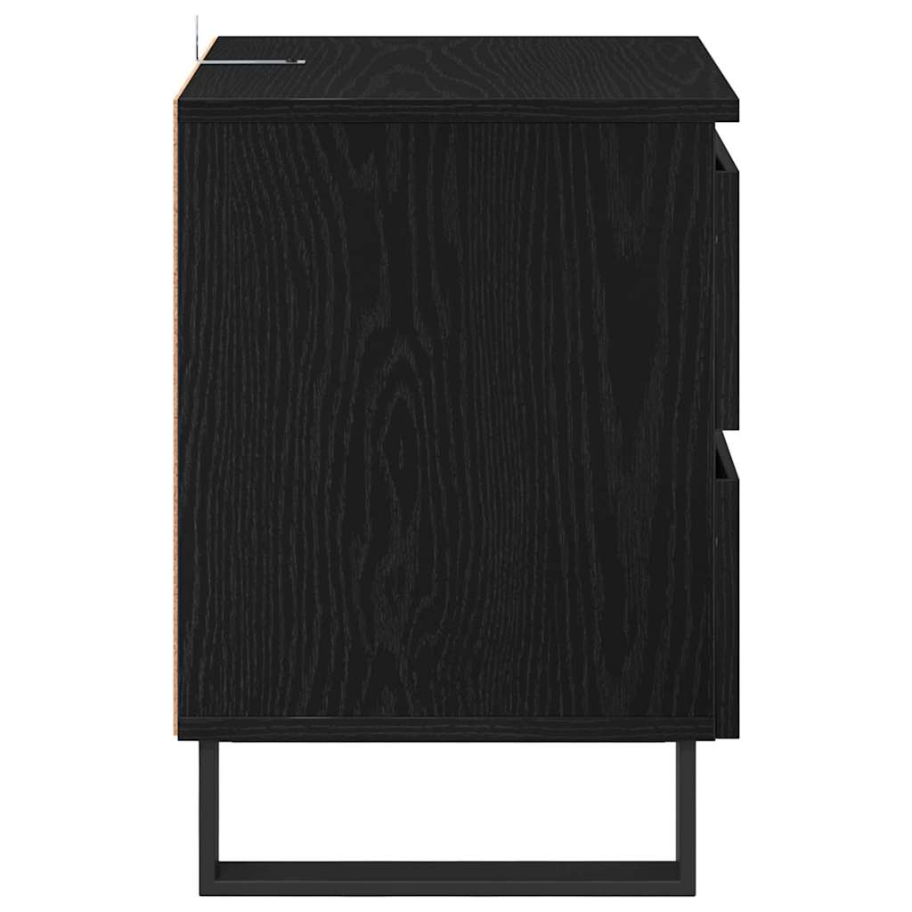 Bedside Cabinet Black oak 40 x 35 x 50 cm Engineered wood