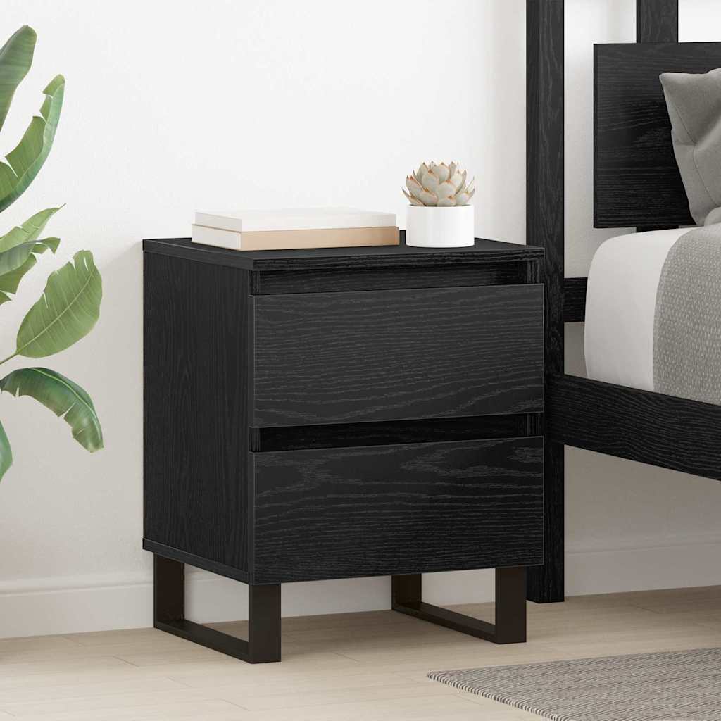 Bedside Cabinet 2 pcs Black oak 40 x 35 x 50 cm Engineered wood