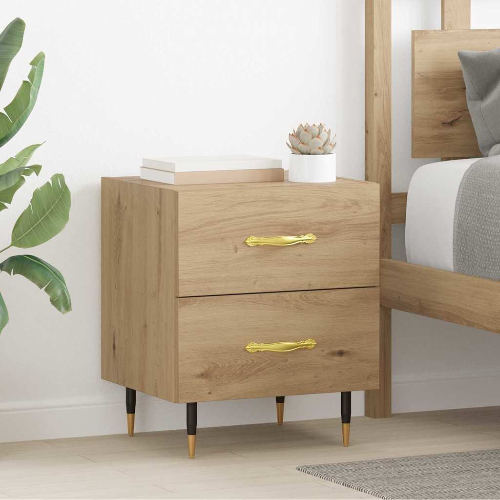 Bedside Cabinet with Drawer 2 pcs Artisan oak 40 x 35 x 47.5 cm
