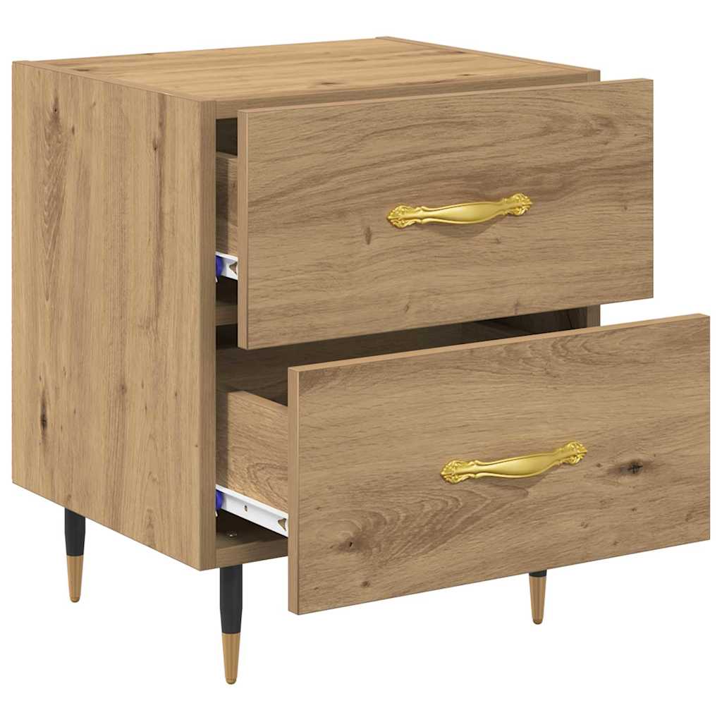 Bedside Cabinet with Drawer 2 pcs Artisan oak 40 x 35 x 47.5 cm