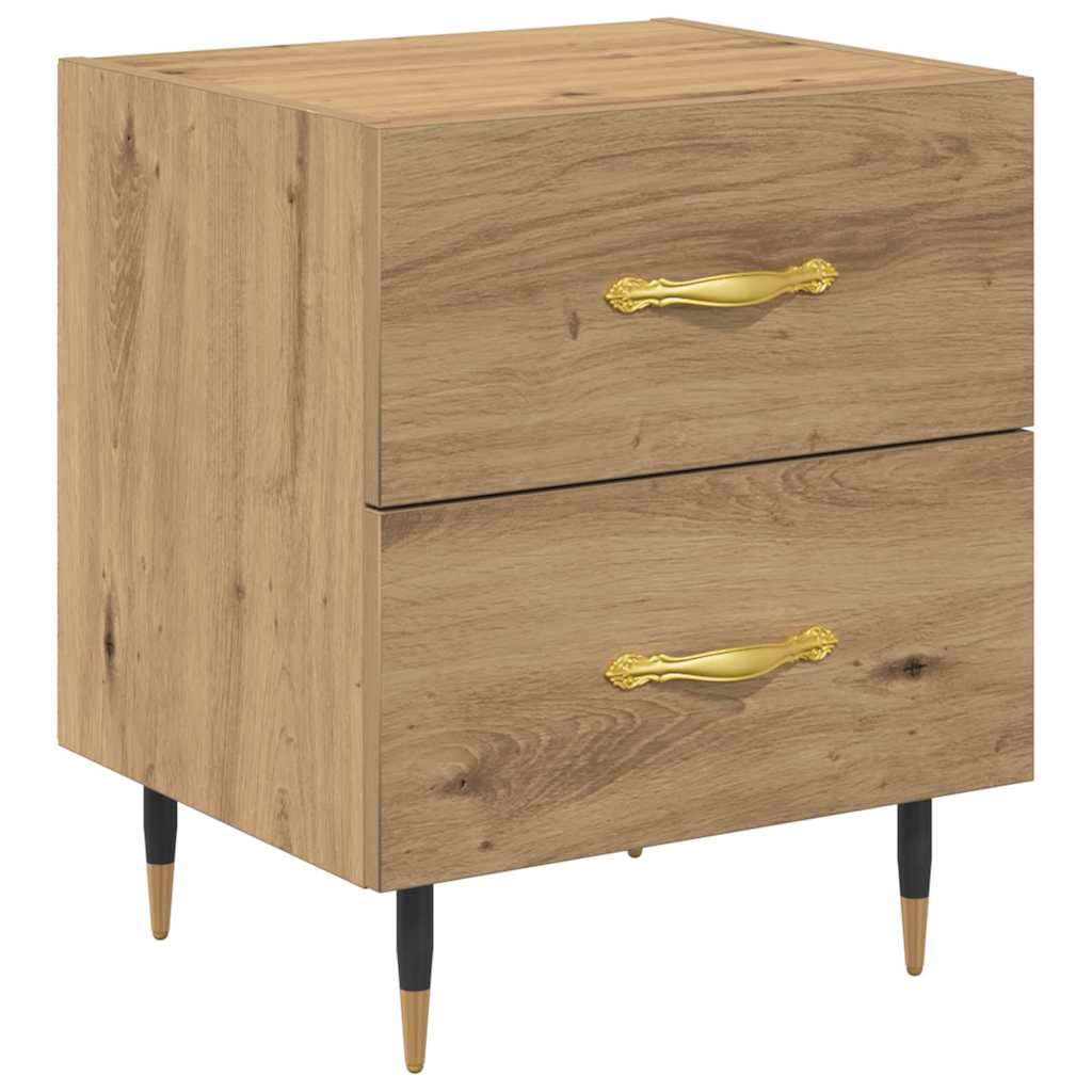 Bedside Cabinet with Drawer 2 pcs Artisan oak 40 x 35 x 47.5 cm