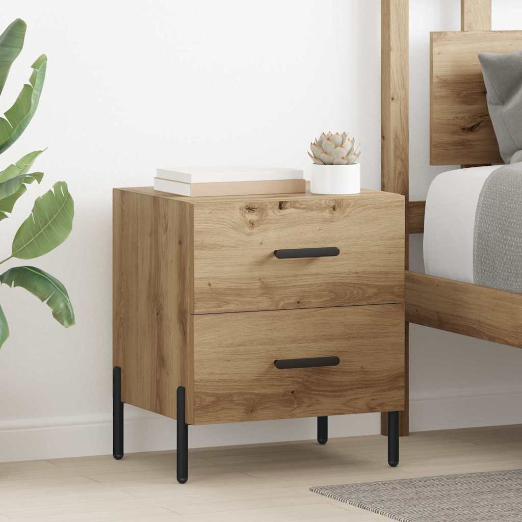 Bedside Cabinet with Drawer 2 pcs Artisan oak 40 x 35 x 47.5 cm