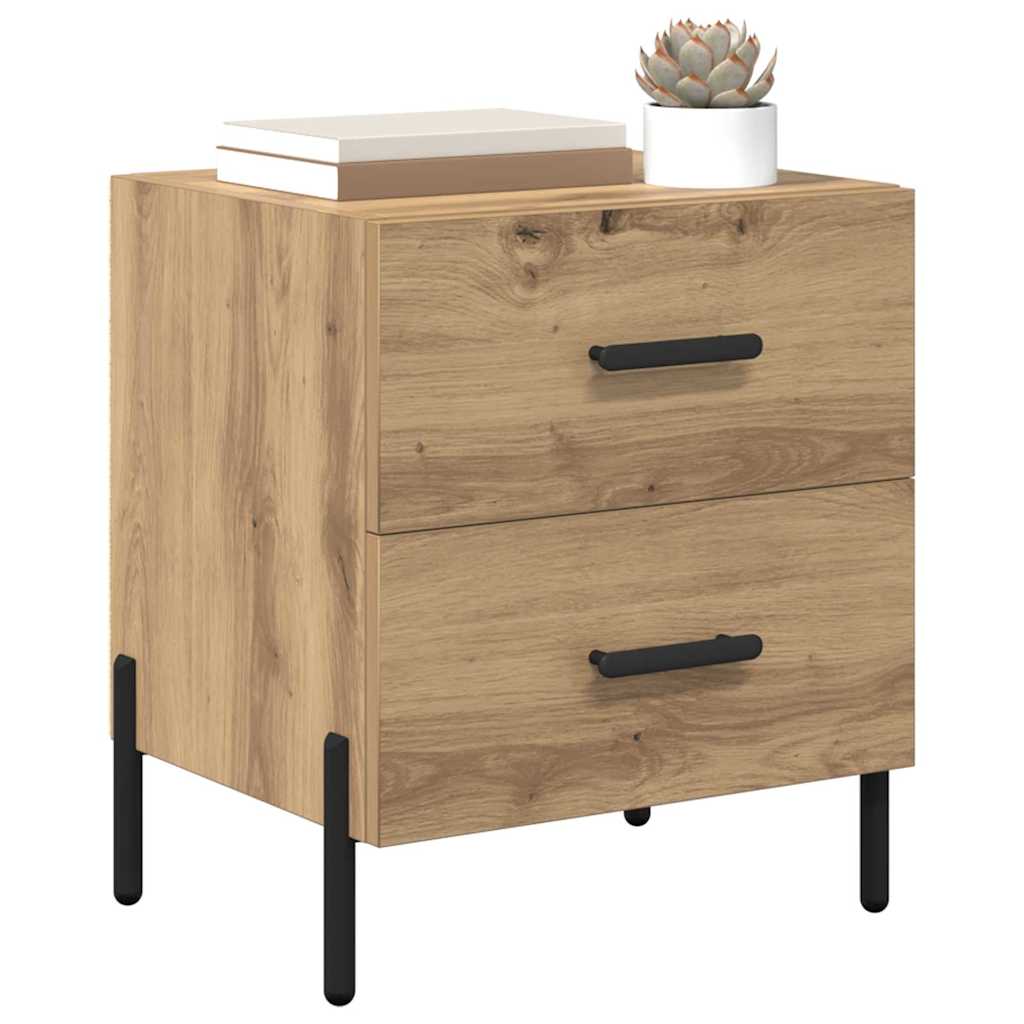 Bedside Cabinet with Drawer 2 pcs Artisan oak 40 x 35 x 47.5 cm