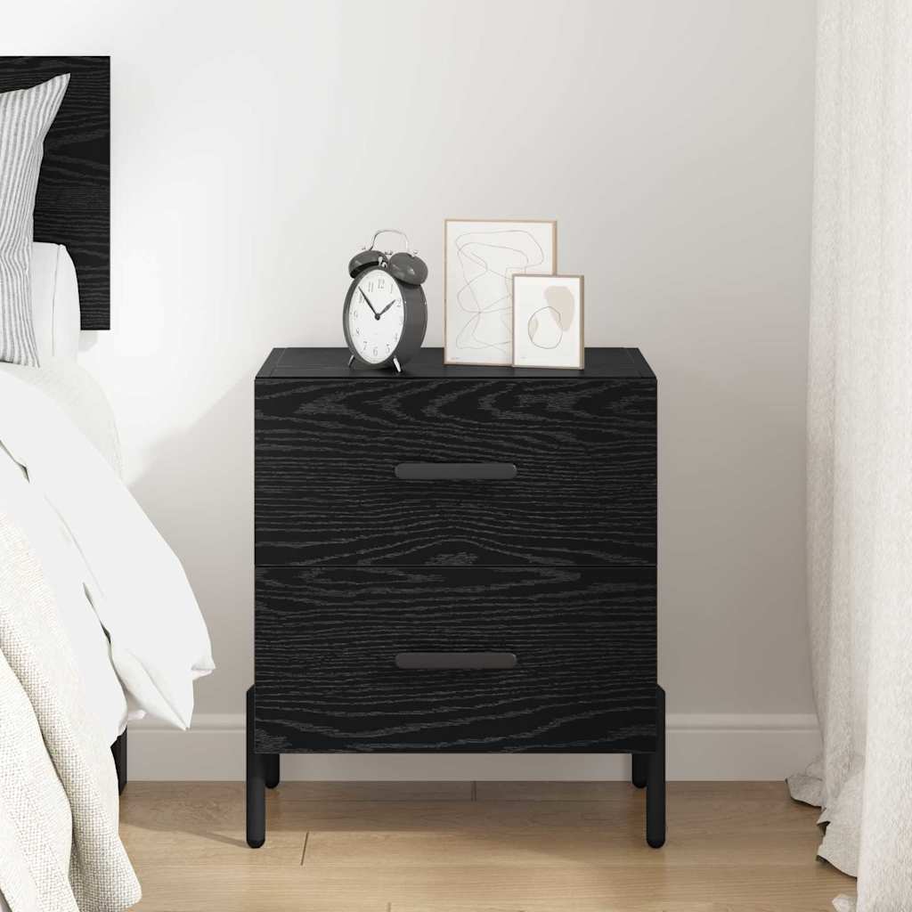 Bedside Cabinet Black oak 40 x 35 x 47.5 cm Engineered wood