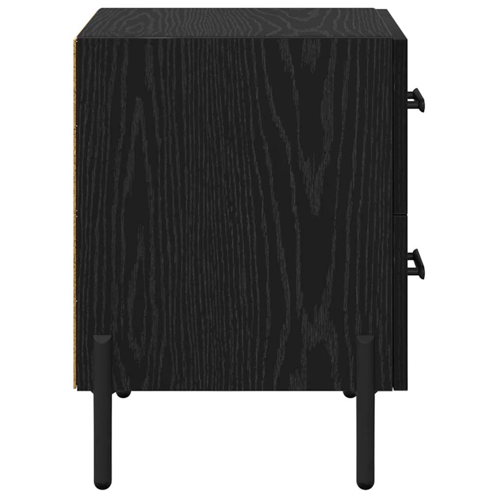 Bedside Cabinet Black oak 40 x 35 x 47.5 cm Engineered wood