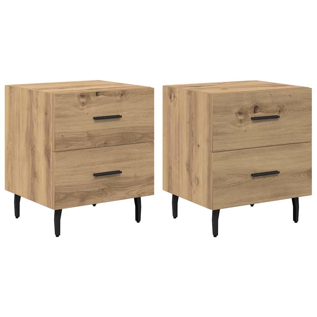 Bedside Cabinet with Drawer 2 pcs Artisan oak 40 x 35 x 47.5 cm