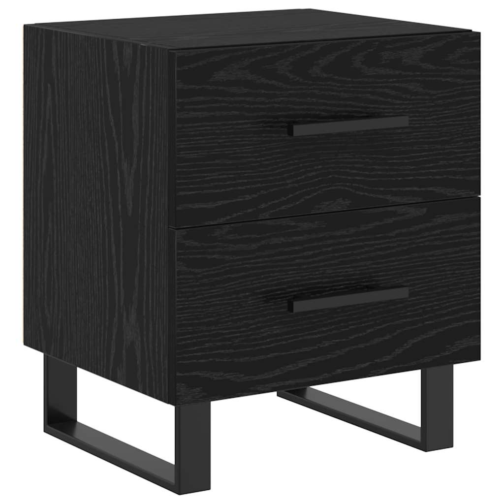 Bedside Cabinet Black oak 40 x 35 x 47.5 cm Engineered wood