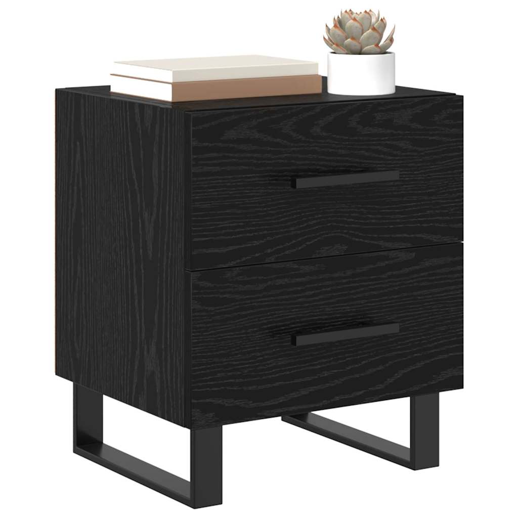 Bedside Cabinet Black oak 40 x 35 x 47.5 cm Engineered wood