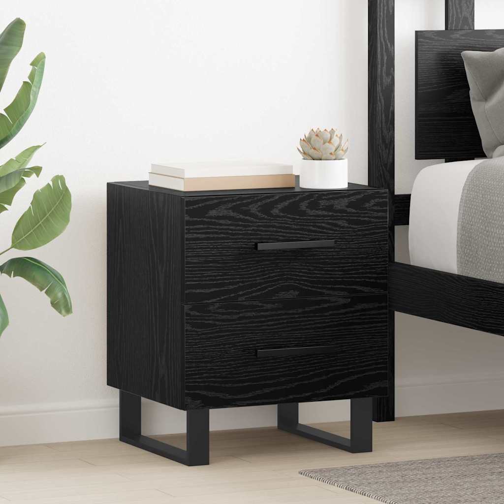 Bedside Cabinets with Drawer 2 pcs Black oak 40 x 35 x 47.5 cm