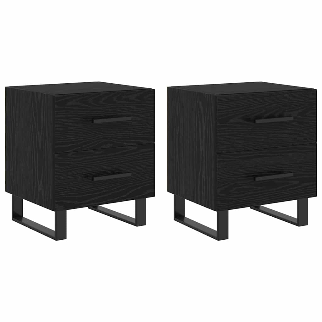 Bedside Cabinets with Drawer 2 pcs Black oak 40 x 35 x 47.5 cm