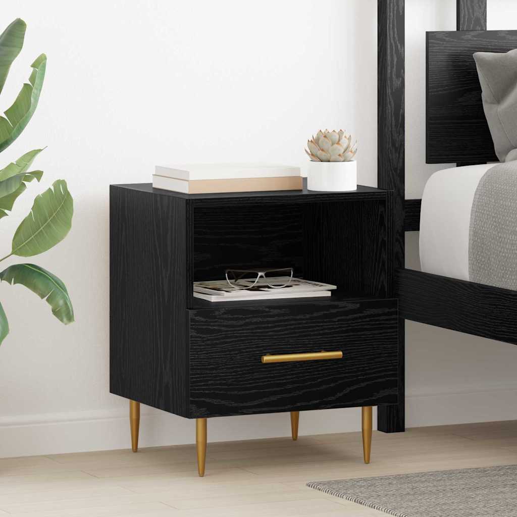 Bedside Table Black 40 x 35 x 47.5 cm Engineered wood