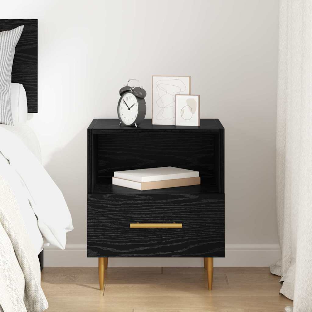 Bedside Table Black 40 x 35 x 47.5 cm Engineered wood