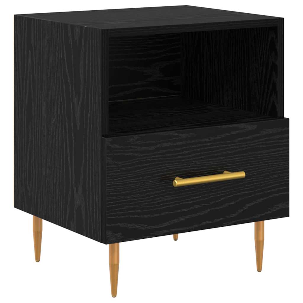 Bedside Table 2 pcs Black 40 x 35 x 47.5 cm Engineered wood