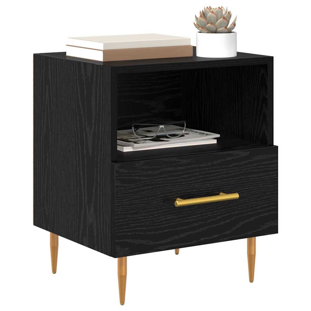 Bedside Table 2 pcs Black 40 x 35 x 47.5 cm Engineered wood