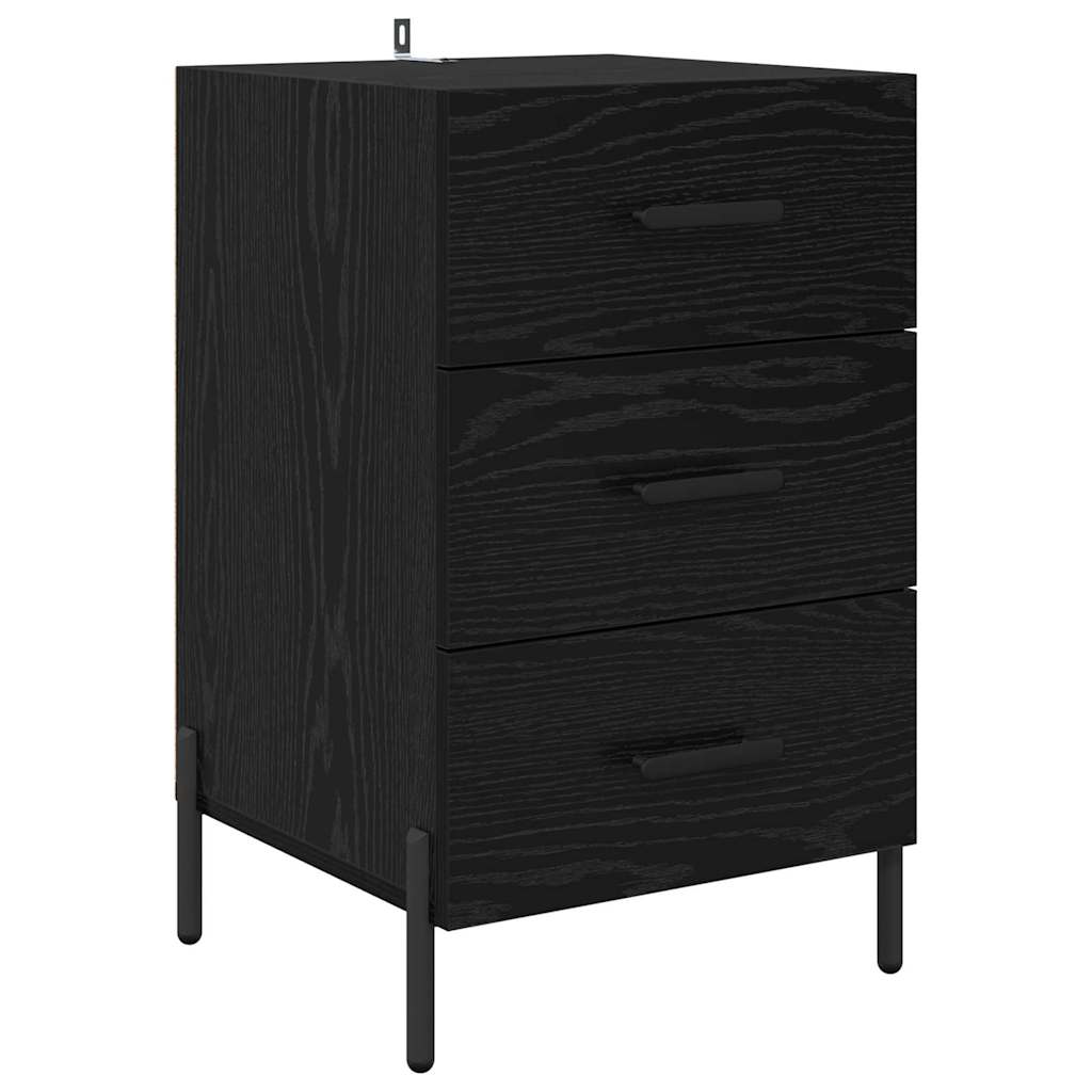 Bedside Cabinet Black oak 40 x 40 x 66 cm Engineered wood