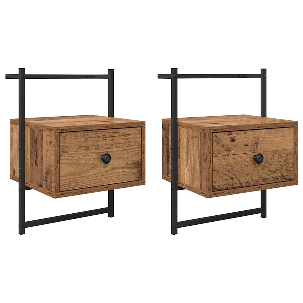 Bedside Cabinet 2 pcs Old wood 35 x 30 x 51 cm Engineered wood