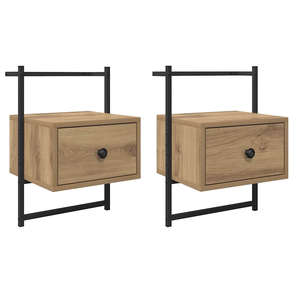 Bedside Cabinet with Drawer 2 pcs Artisan oak 35 x 30 x 51 cm