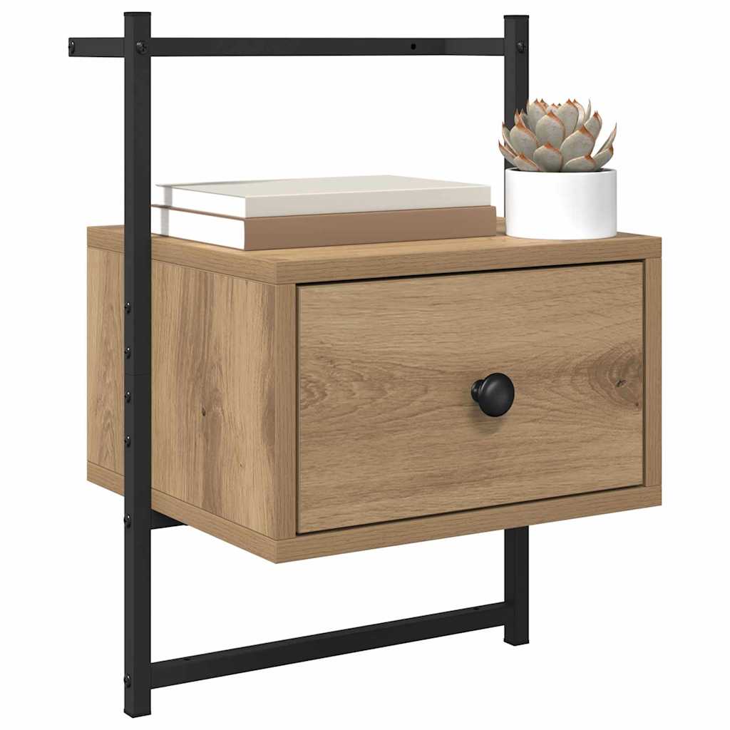 Bedside Cabinet with Drawer 2 pcs Artisan oak 35 x 30 x 51 cm