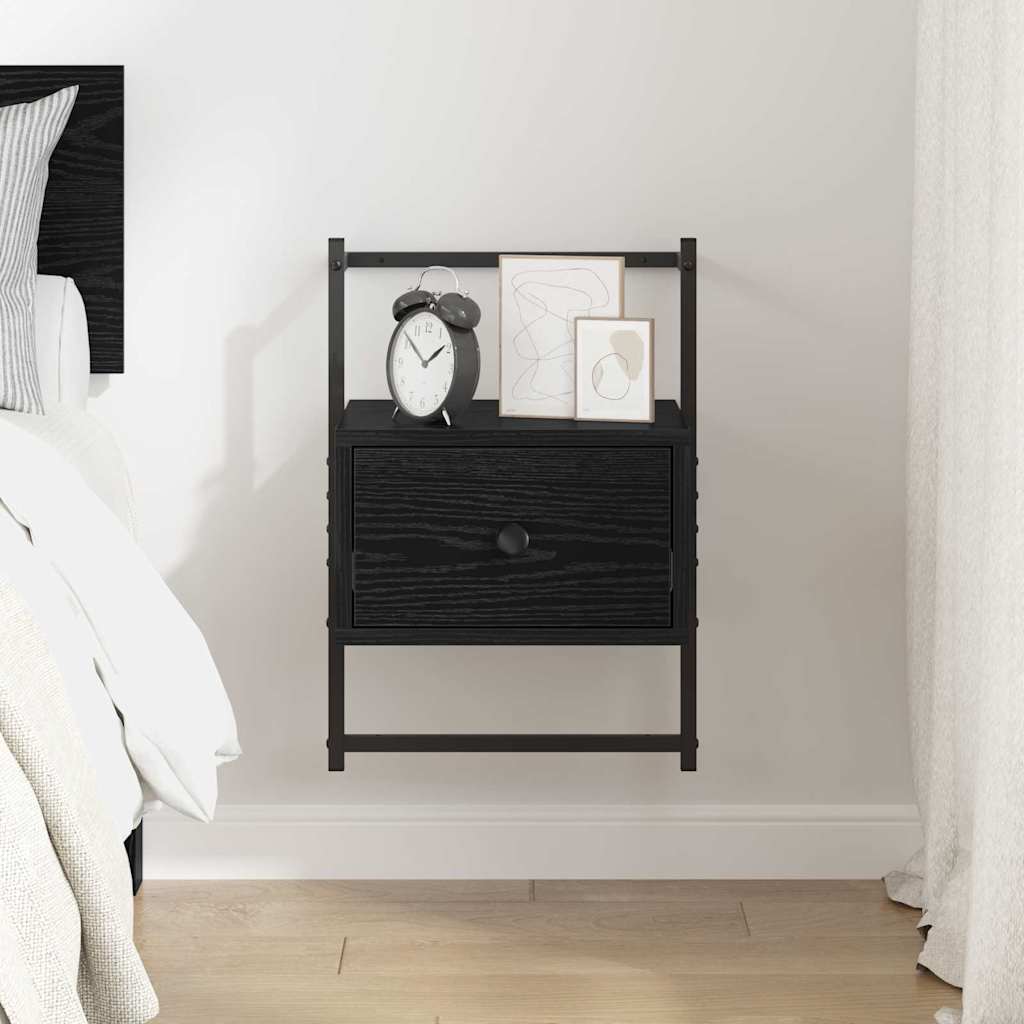 Bedside Cabinet Black oak 35 x 30 x 51 cm Engineered wood
