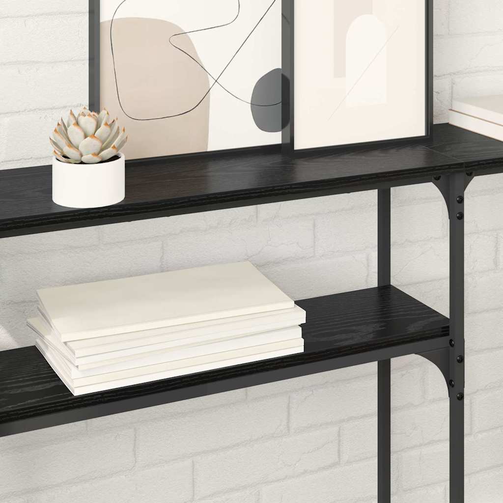 ConsoleTable Black oak 145x22.5x75cm Engineered Wood