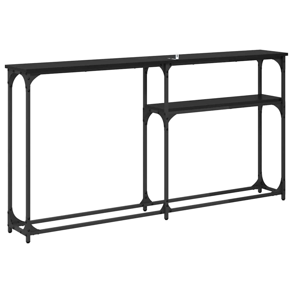 ConsoleTable Black oak 145x22.5x75cm Engineered Wood