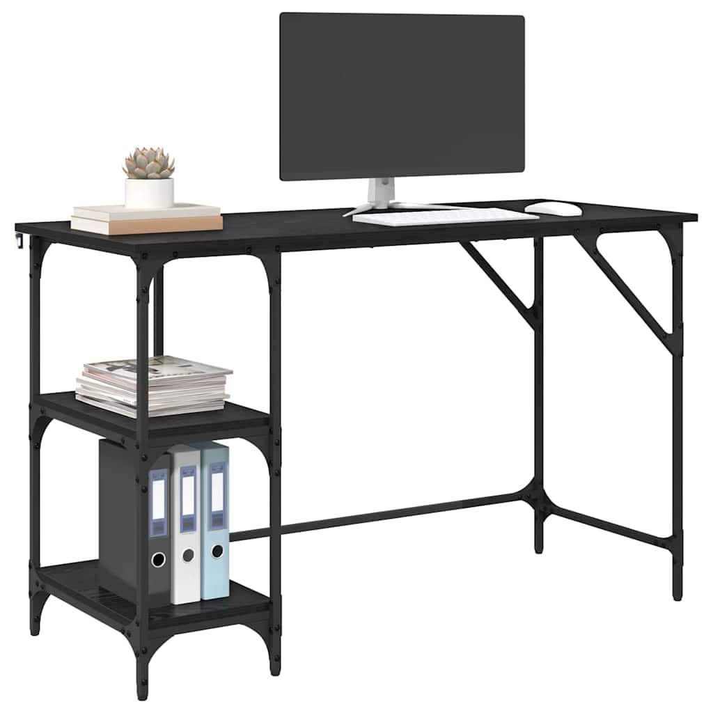 Desk Black Oak 120 x 50 x 75 cm Engineered Wood