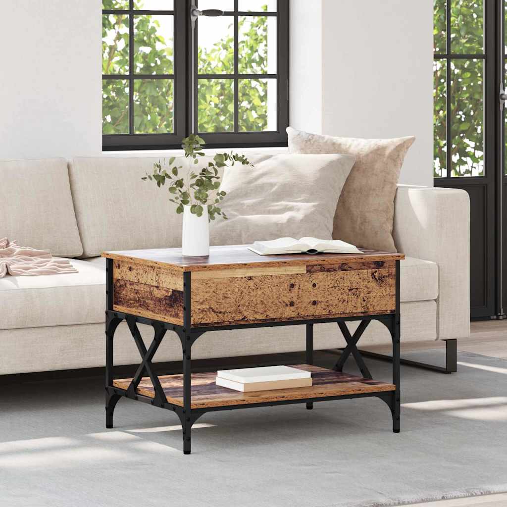 Coffee Table Old Wood 70 x 50 x 50 cm Engineered Wood