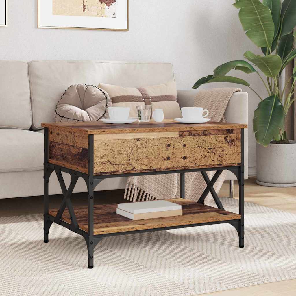 Coffee Table Old Wood 70 x 50 x 50 cm Engineered Wood