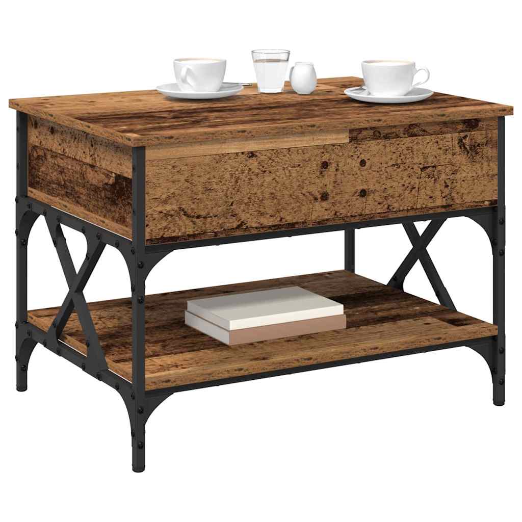 Coffee Table Old Wood 70 x 50 x 50 cm Engineered Wood