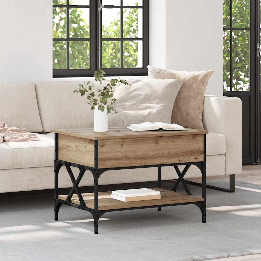 Coffee Table Artisan Oak 70 x 50 x 50 cm Engineered Wood