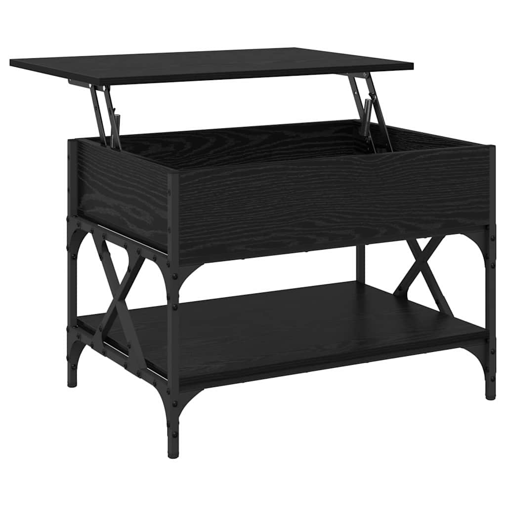 Coffee Table Black Oak 70 x 50 x 50 cm Engineered Wood