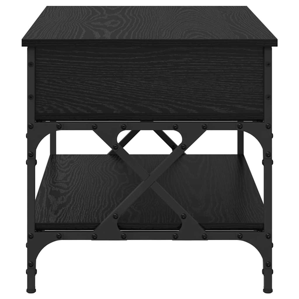 Coffee Table Black Oak 70 x 50 x 50 cm Engineered Wood