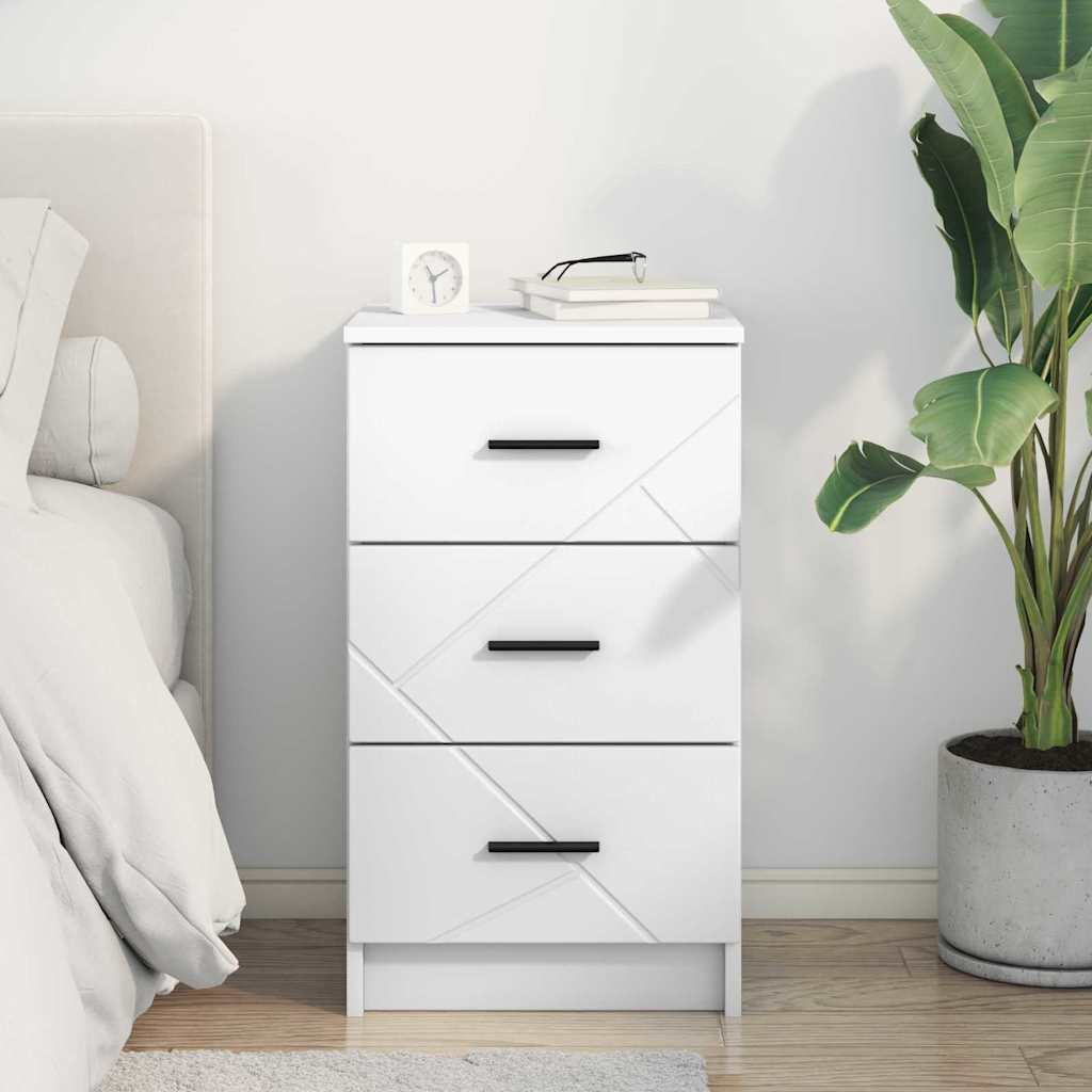 Bedside Cabinet White 38 x 38 x 66 cm Engineered wood