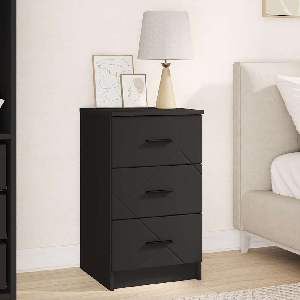 Bedside Cabinet Black 38 x 38 x 66 cm Engineered wood