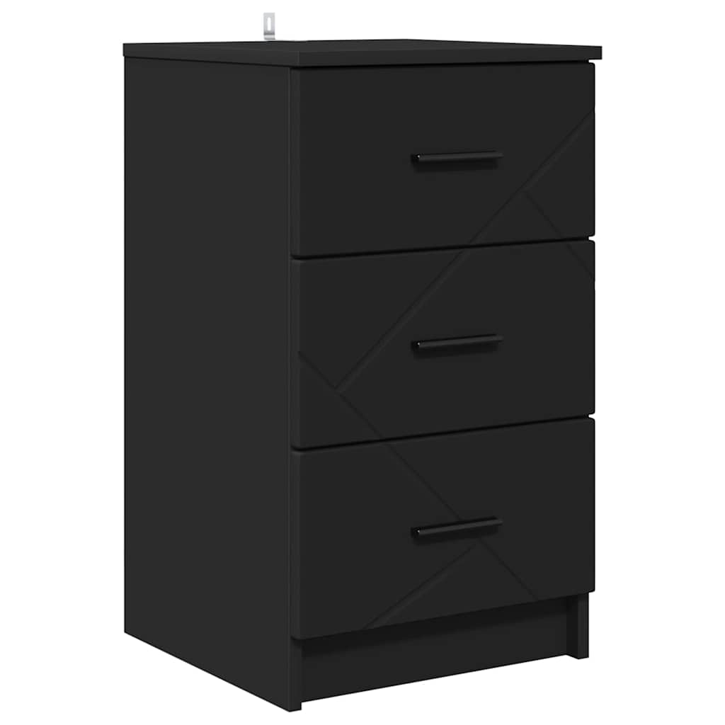 Bedside Cabinet Black 38 x 38 x 66 cm Engineered wood