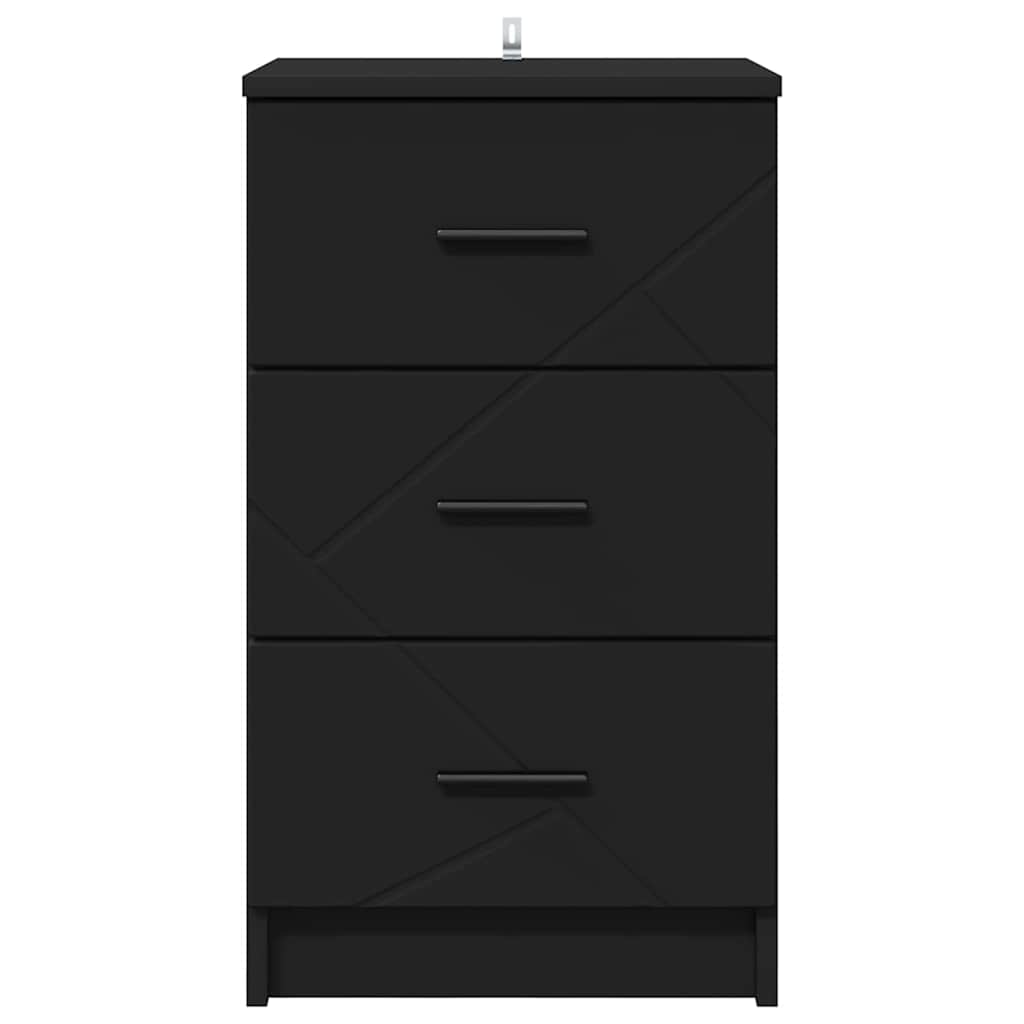 Bedside Cabinet Black 38 x 38 x 66 cm Engineered wood