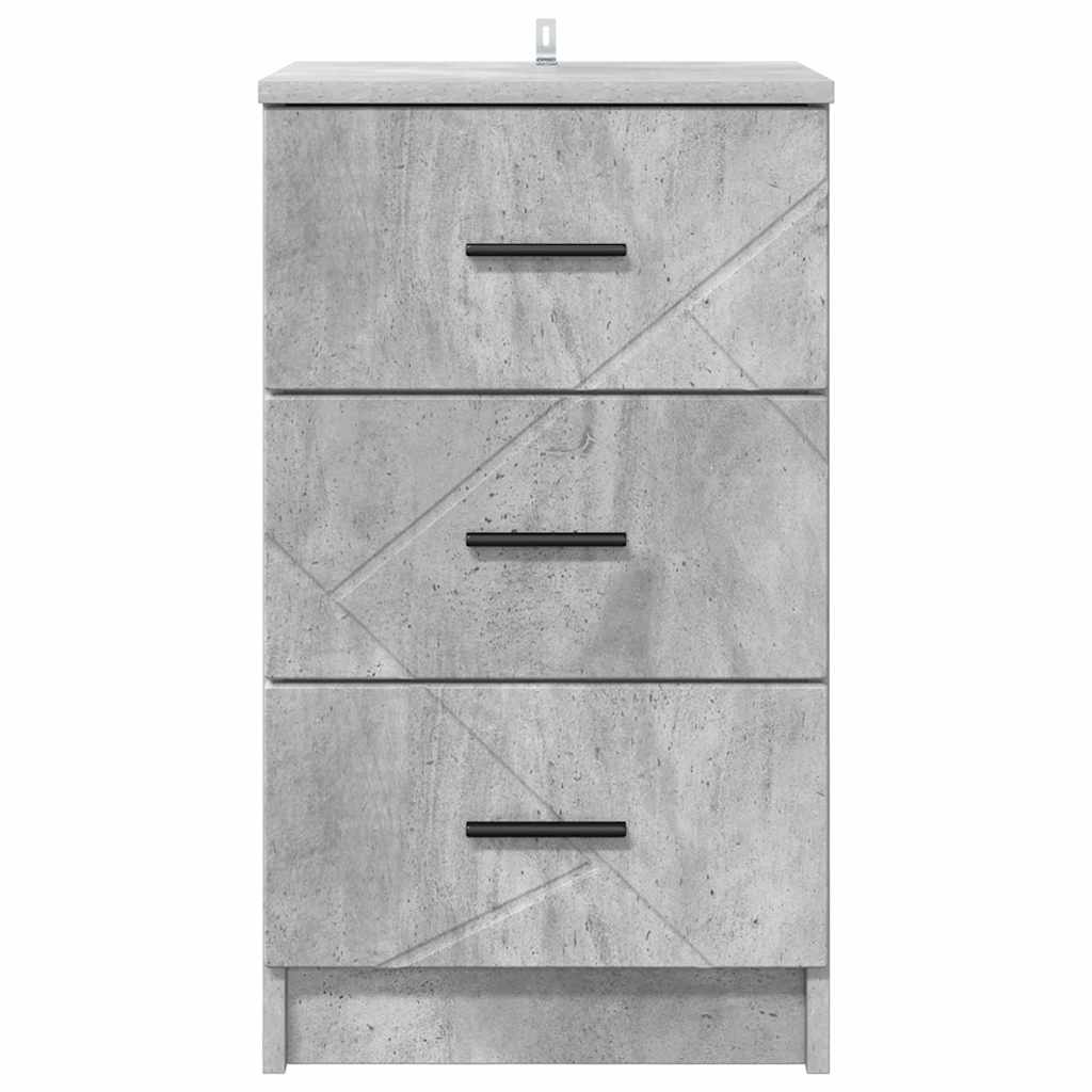 Bedside Cabinet Concrete grey 38 x 38 x 66 cm Engineered wood