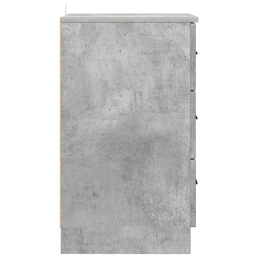 Bedside Cabinet Concrete grey 38 x 38 x 66 cm Engineered wood