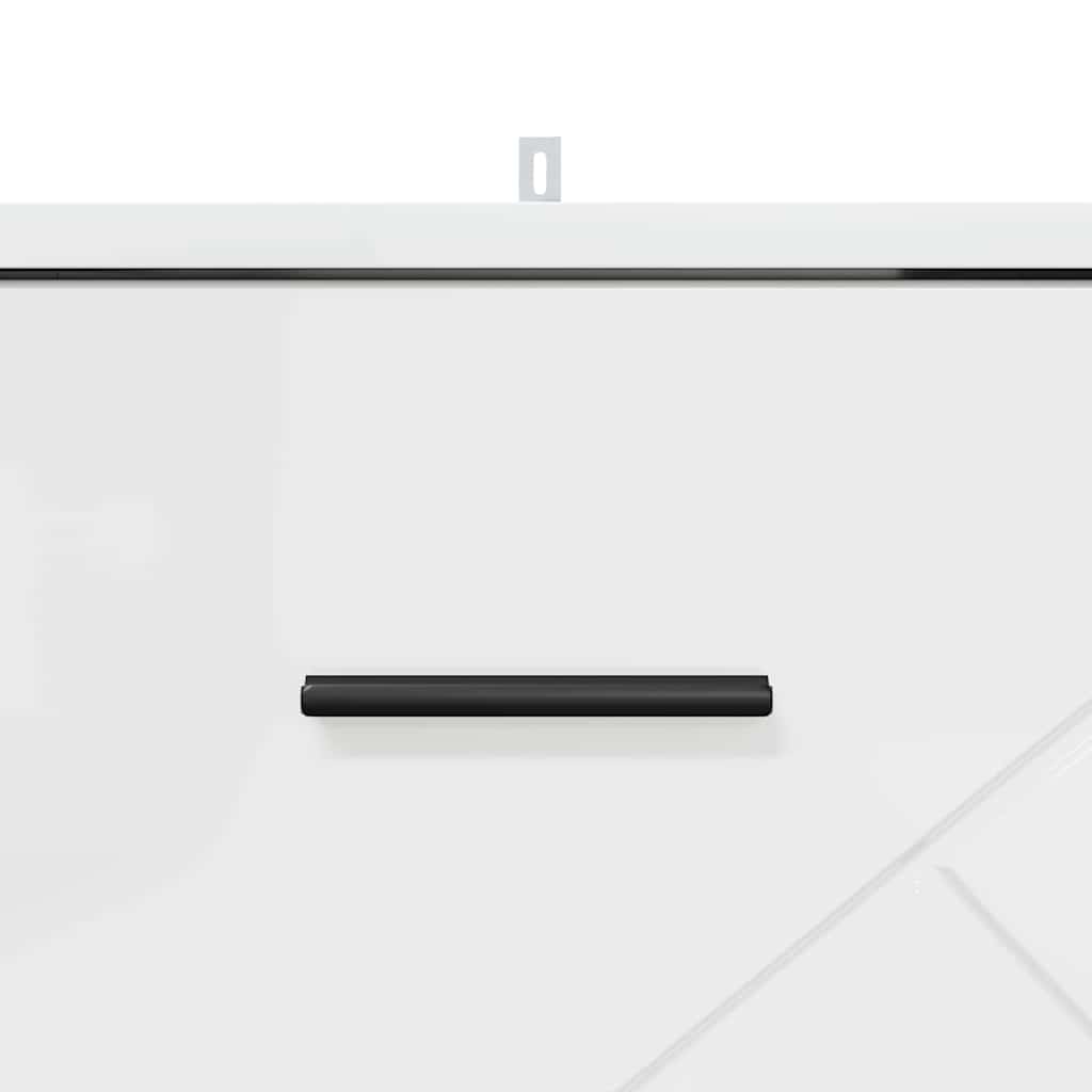 Bedside Cabinet with Drawer High gloss white 38 x 38 x 66 cm