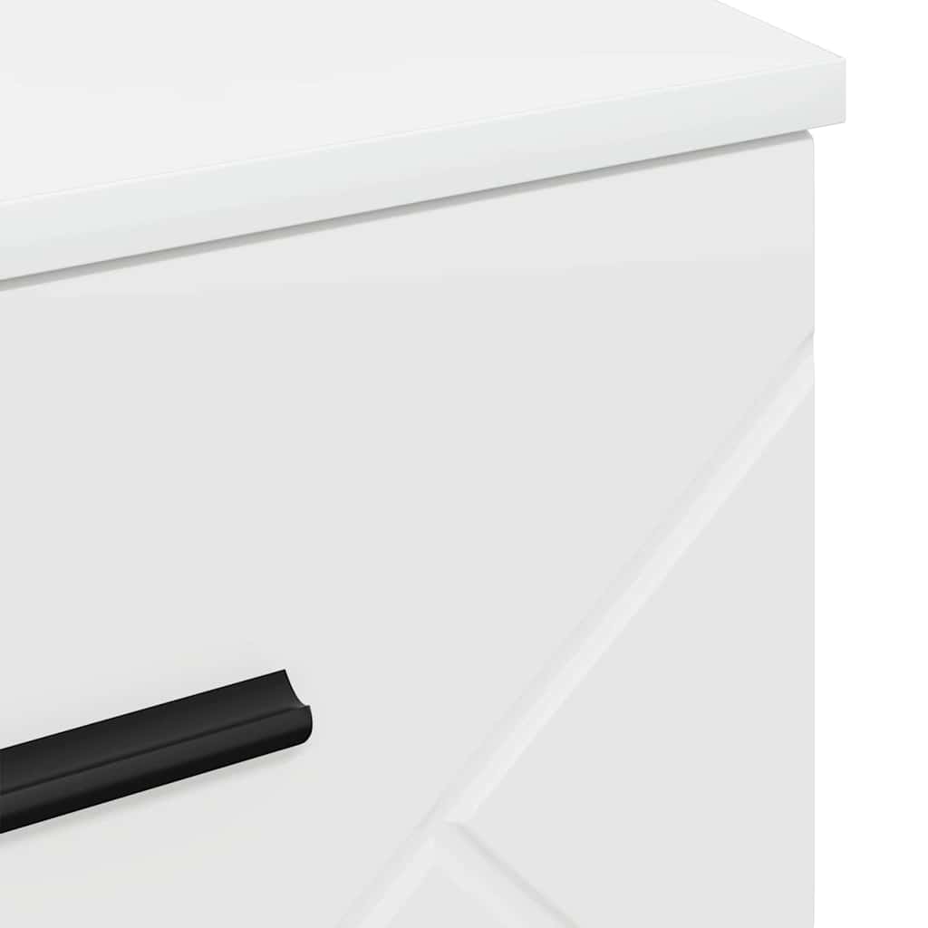 Bedside Cabinet with Drawer High gloss white 38 x 38 x 66 cm