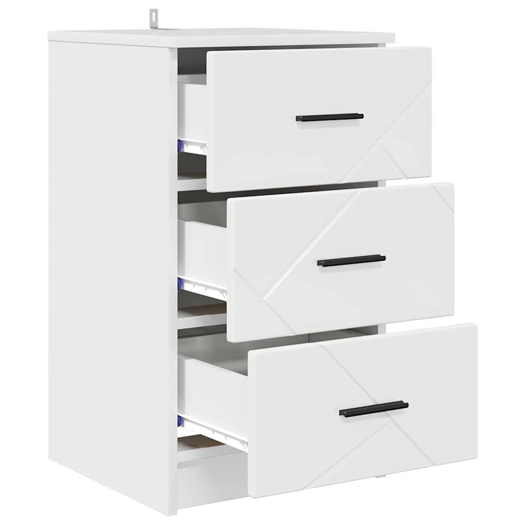 Bedside Cabinet with Drawer High gloss white 38 x 38 x 66 cm