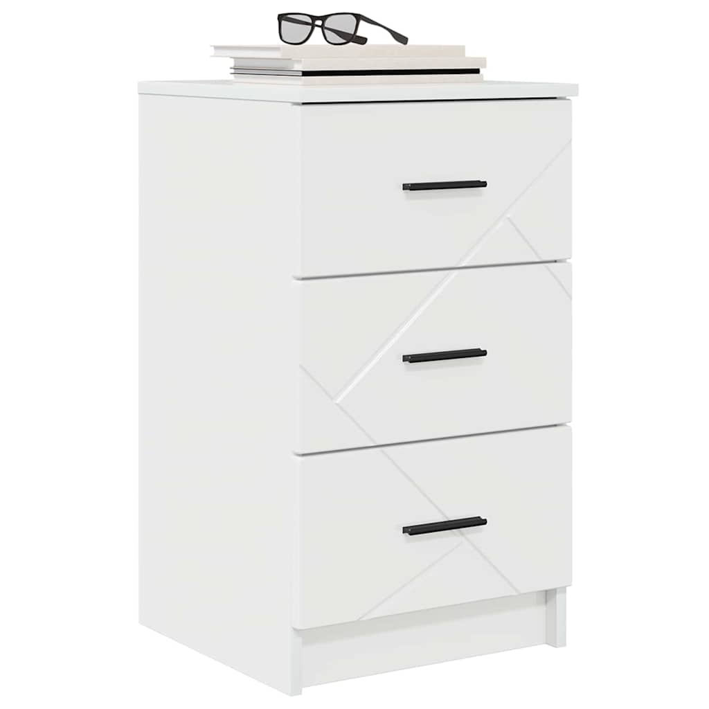 Bedside Cabinet with Drawer High gloss white 38 x 38 x 66 cm