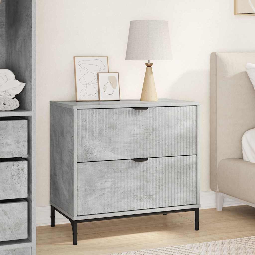 Bedside Table Concrete grey 63.5 x 36 x 61 cm Engineered wood