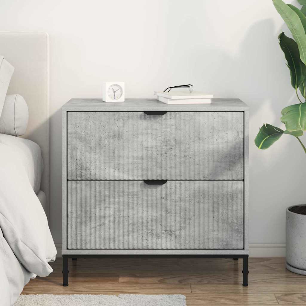 Bedside Table Concrete grey 63.5 x 36 x 61 cm Engineered wood