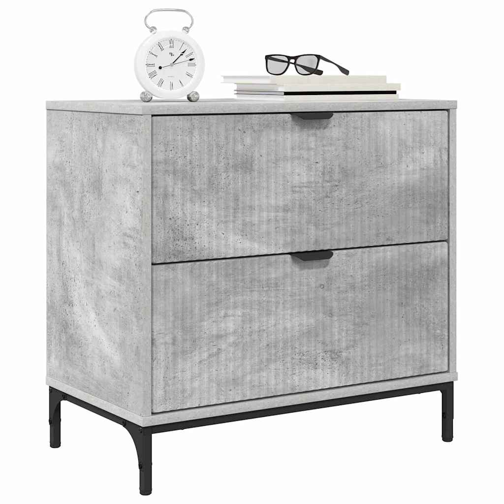 Bedside Table Concrete grey 63.5 x 36 x 61 cm Engineered wood