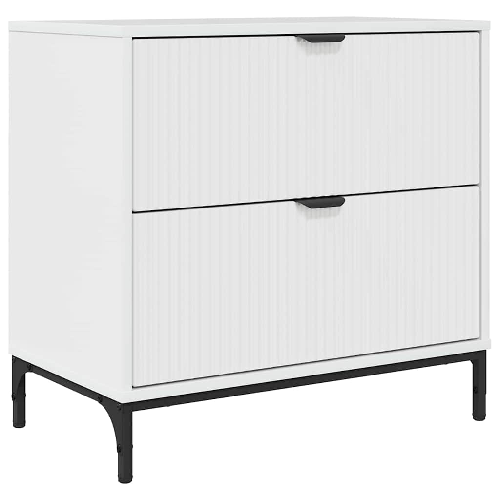 Bedside Table with Drawer High gloss white 63.5 x 36 x 61 cm